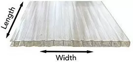 Length and width of 16mm polcarbonate sheets