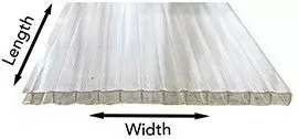 Length and width of 32mm polcarbonate sheets